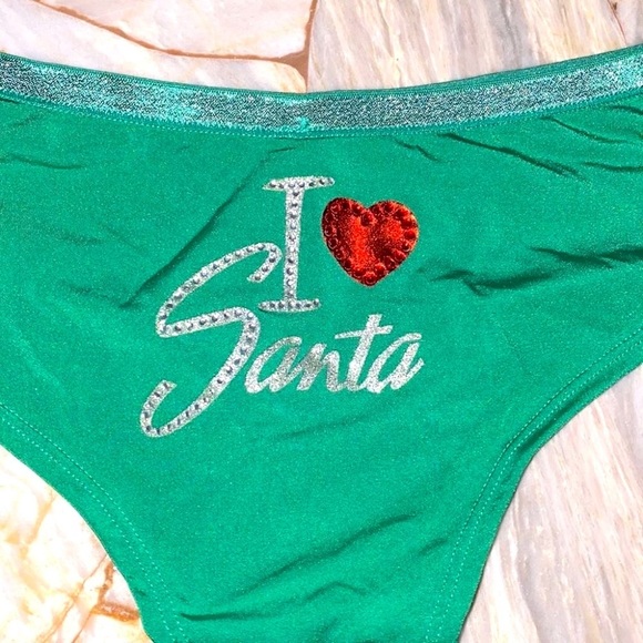 Victoria Secret "Sexy Little Things" Bikini Panty Underwear "I love Santa" Heart